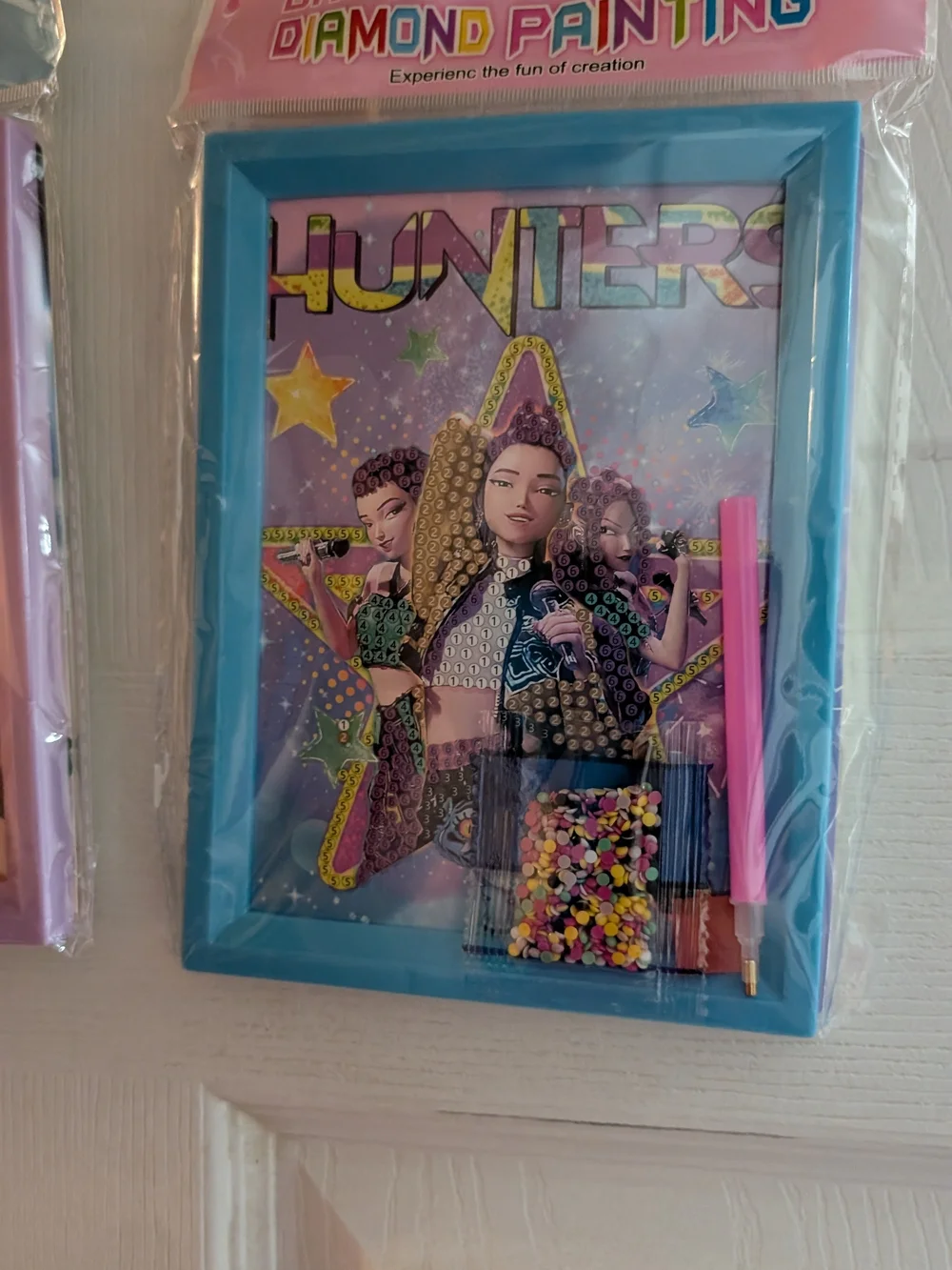 4 New K-pop Demon Hunters Diamond Art Frames in Pink, Blue & Purple